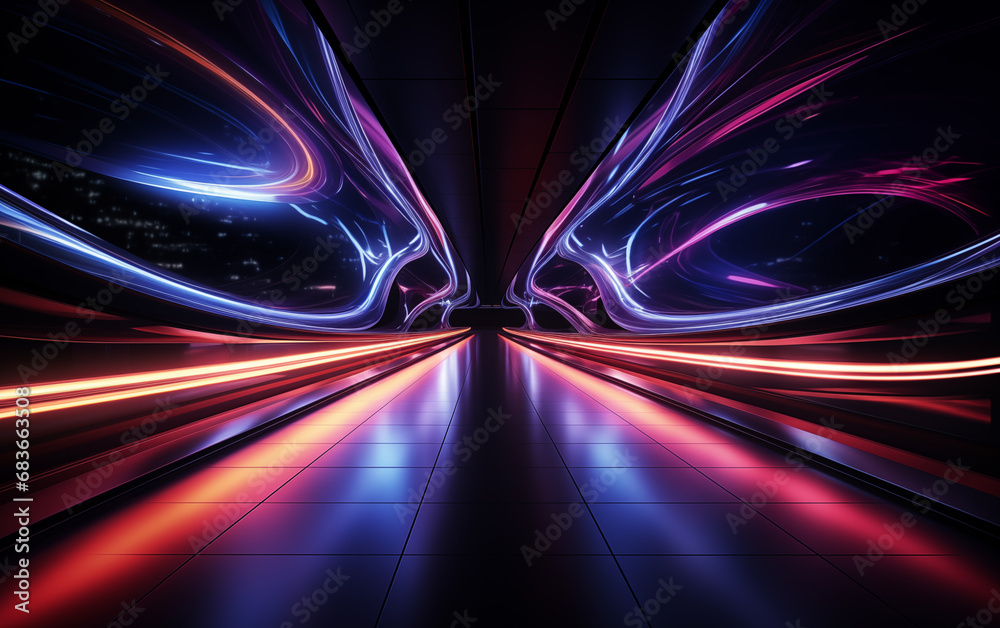 Wall mural fantasy color abstract symmetrical graphics,created with generative ai tecnology.