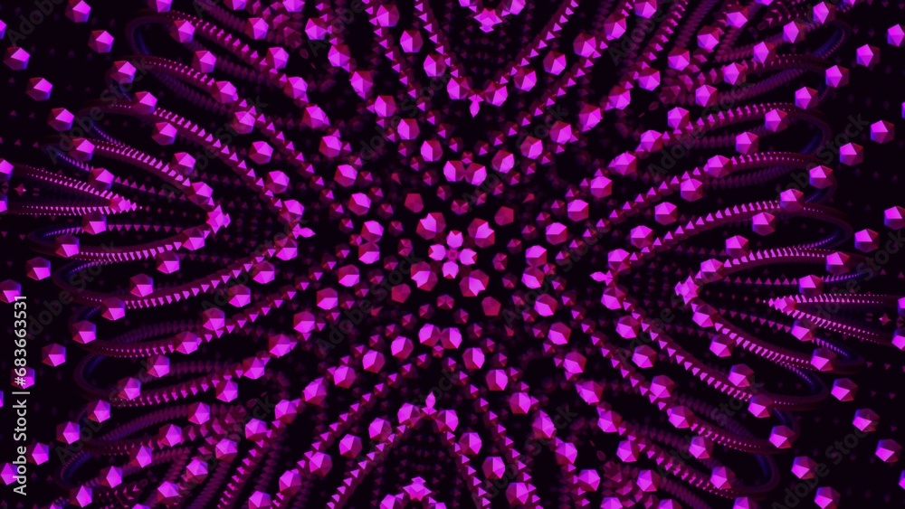 Poster animation with moving linear patterns of dots. design. moving dotted lines in bright pattern on blac