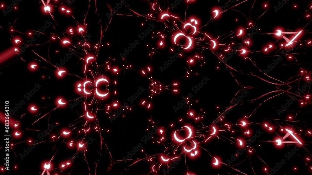 Poster musical pattern with glowing lines on black background. design. beautiful shimmering pattern with lu