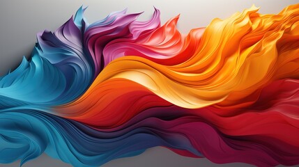 Colorful 3D brush Strokes Background Wallpaper - obrazy, fototapety, plakaty