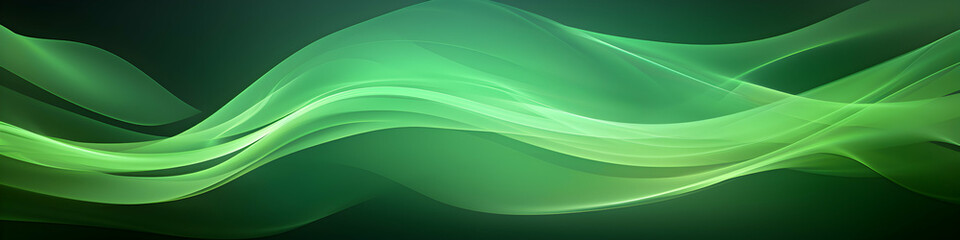 Delicate green wavy abstract background. Digital web header. Colorful smoke movement. Textile flowing. Pastel wallpaper. Generative ai.