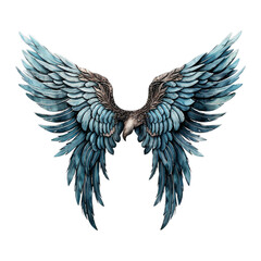 Fototapeta premium angel wings on a transparent background, in the style of light indigo and dark bronze