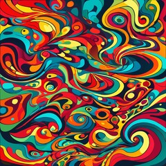 Colorful psychedelic graffiti abstract background digital wallpaper asymmetric 