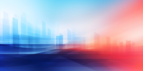 Abstract skyscrapers white and red background, geometric pattern of towers, perspective graphic shapes of buildings - Architectural, financial, corporate and business brochure template