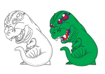 cute animal illustration for book drawing page