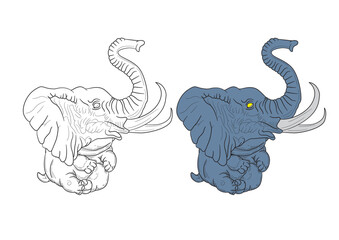 cute animal illustration for book drawing page