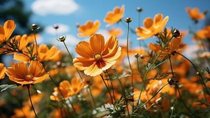Obraz premium Cosmos bloom in orange..