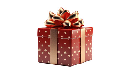 Red gift box with ribbon, Generative ai