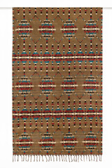 Textile background from a woolen scarf, tippet, with a geometric pattern, close-up, studio shot.