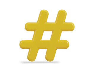 Obraz premium 3d hashtag icon vector illustration