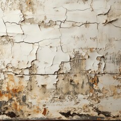 Grunge Background Peeling Paint On Old, Isolated On White Background, For Design And Printing