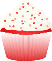 Red Velvet Cupcake With Confetti Sprinkles