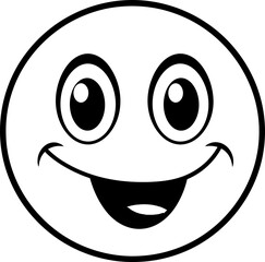 Fototapeta premium Cute emoji coloring page black and white