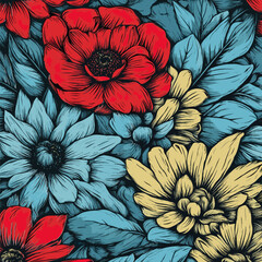 Flowers with leaves, floral compilation.