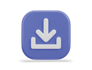 download button icon 3d rendering
