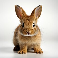 Obraz premium Healthy Lovely Baby Bunny Easter Rabbit, Isolated On White Background, For Design And Printing