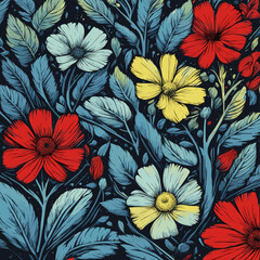 Flowers with leaves, floral compilation.