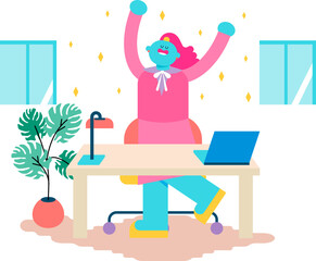 リフレッシュをして心身の健康を手に入れた仕事にやる気がみなぎる女性