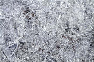 ice pattern formed from large ice crystals