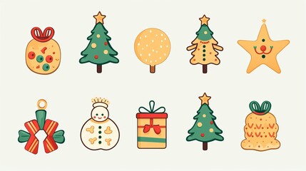 Fototapeta premium Simple Christmas designs collection