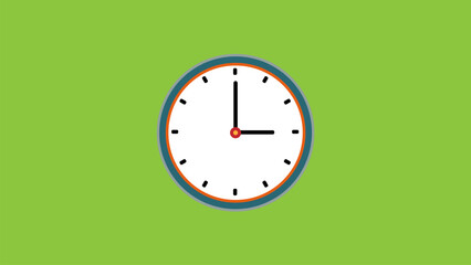 Illustration of a wall clock with a green wall.
