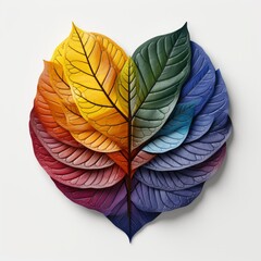 Creative Layout Made Colorful Tropical Leaves, Isolated On White Background, For Design And Printing