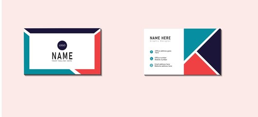 creative simple colorful business card template design for finance with free