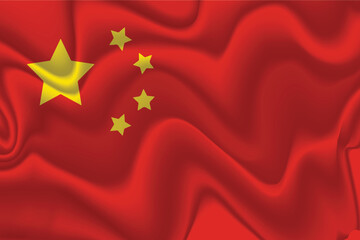 3d vector realistic china flag background