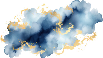 Obraz premium blue gold watercolor background