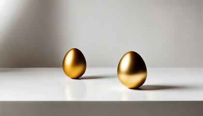Pure Gold Egg Isolated On White Background - Savings Or Pure Wealth Concept.