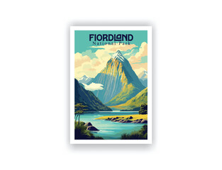 Fiordland National Park: Captivating Beauty in Vintage Travel Posters