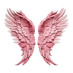 illustration of a pink angel wings isolated in the transparent background,