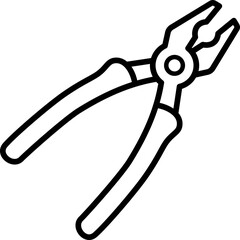 Linear icon of pliers as a tool for repair or service
