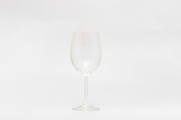empty wine glass isolated on white background