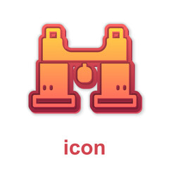 Gold Binoculars icon isolated on white background. Find software sign. Spy equipment symbol. Vector