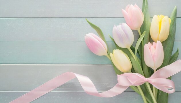 Image of tulips and easter eggs
