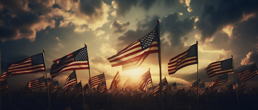 Greeting card for Veterans Day , Memorial Day, Independence Day . America celebration.