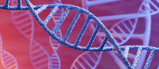 DNA Double Helix in Purple and Orange Color Scheme. 3D render.