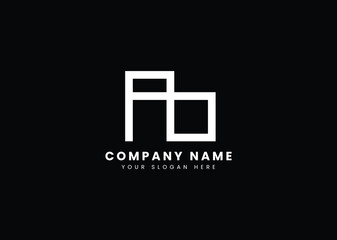 AB logo design vector 