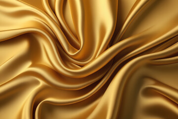 smooth and elegant texture of golden silk or satin, perfect for weddings or as an abstract background, Smooth Textile Bliss for Wedding Backdrops and Abstract Creations