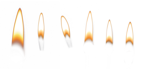 candle flame set isolated on transparent background