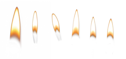 Papier Peint photo Feu candle flame set isolated on transparent background