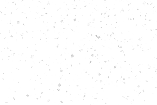 Silver Confetti Foil fall splashing on transparent background