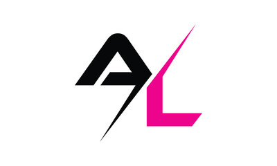 al unique black pink letter logo template design.