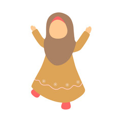 set of poses of women with hijabs and very beautiful character