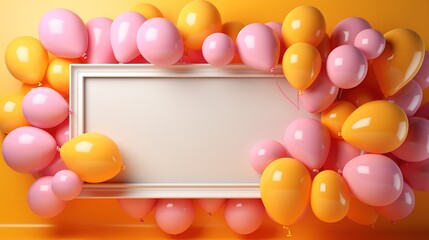frame with balloons