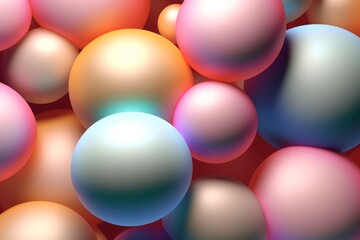 Geometric Shapes: Pastel Spheres Abstract Background, Generative AI