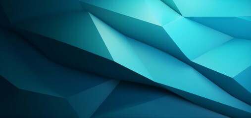 Angular Shaped 3D Wall Wallpaper with Teal and Blue Contemporary Surface. Premium 3D Render, Generative AI