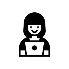 Employment icon. black fill icon