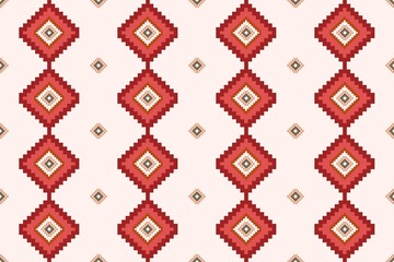 Ethnic abstract ikat art .Geometric ethnic seamless pattern  design for carpet,curtain,clothing,fabric,wrapping paper,tiles,textiles,batik,texture and wallpaper.Vector background.